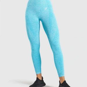 GYMSHARK Blue Marl Vital Seamless High-Waisted Leggings